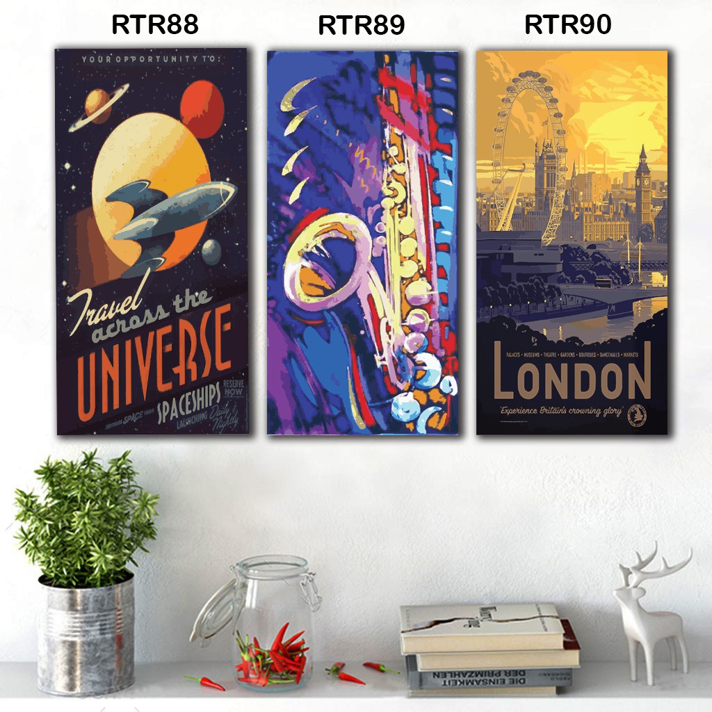 Dekosistem - Hiasan dinding dekorasi dinding kayu estetik pajangan Cafe Kamar Rumah Retro poster