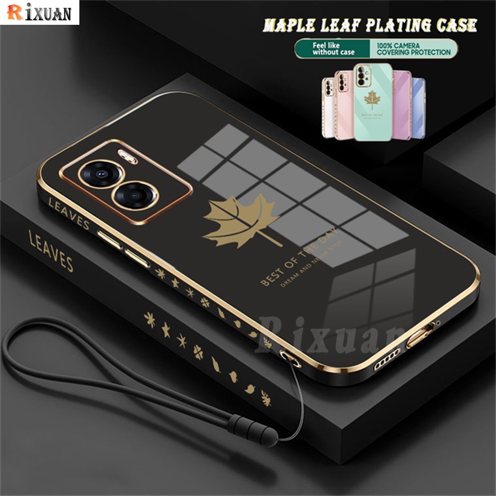 Casing Silikon OPPO A57 2022 A77 A77S A95 A16 A16K A16e A15 A15s A55 A74 A5S A12 A7 A11K A3S A12E A53 2020 A33 Motif Daun Maple