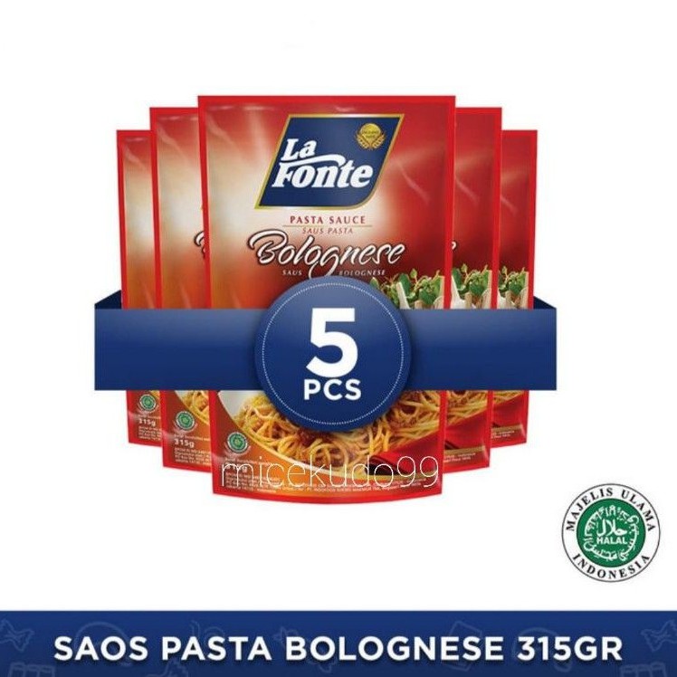 

5 PCS LA FONTE SAUS PASTA BOLOGNESE / SAUCE SAOS INSTANT INSTAN LAFONTE