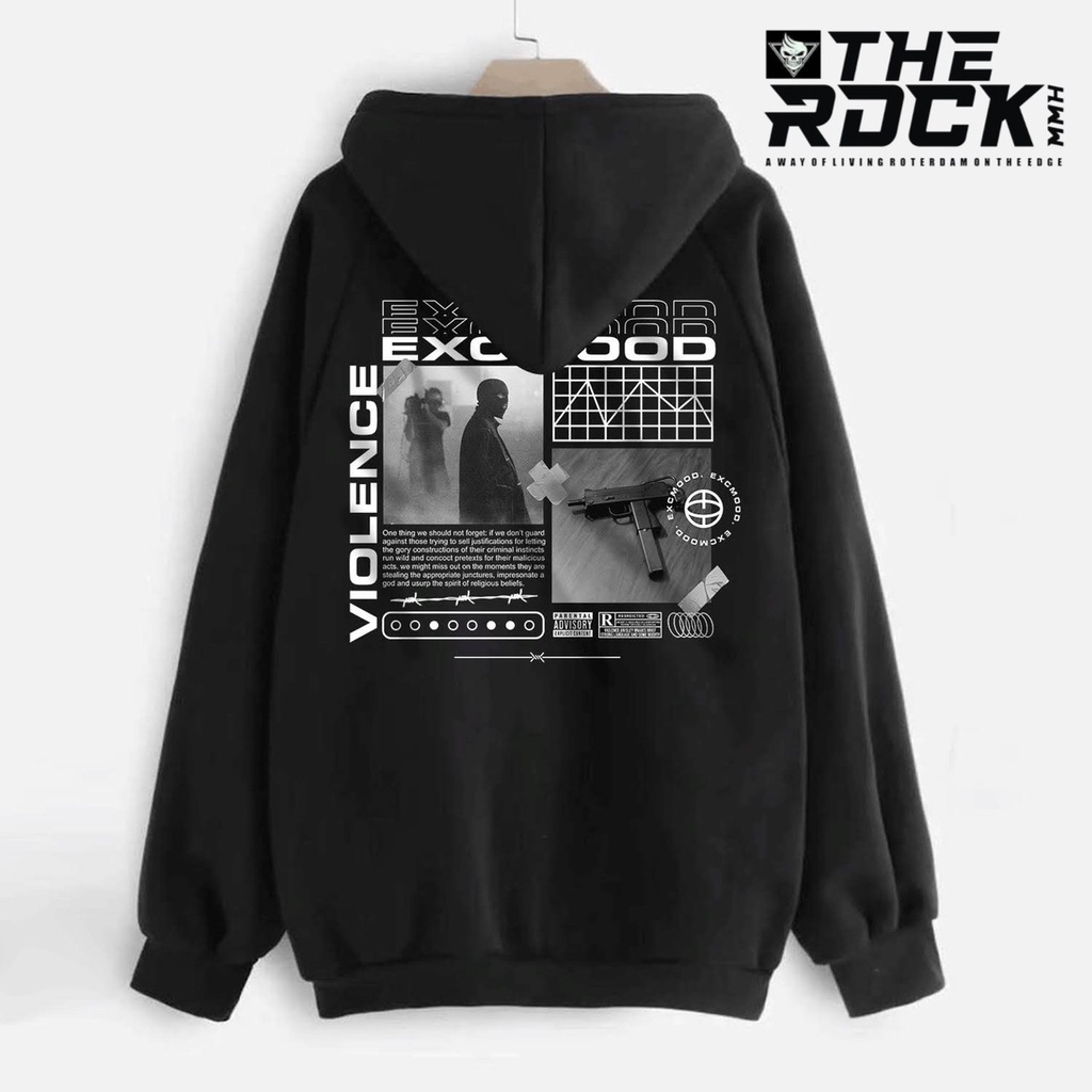 sweater hoodie unisex pria dan wanita remaja dan dewasa sunmori exmood warna hitam Jaket Hoodie Jumper Sablon Oversize Pria Cowok Laki Laki Size M - XL (Bisa Cod)