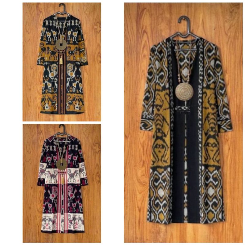 cardigan batik tenun long outer motif sumba ntt attambua