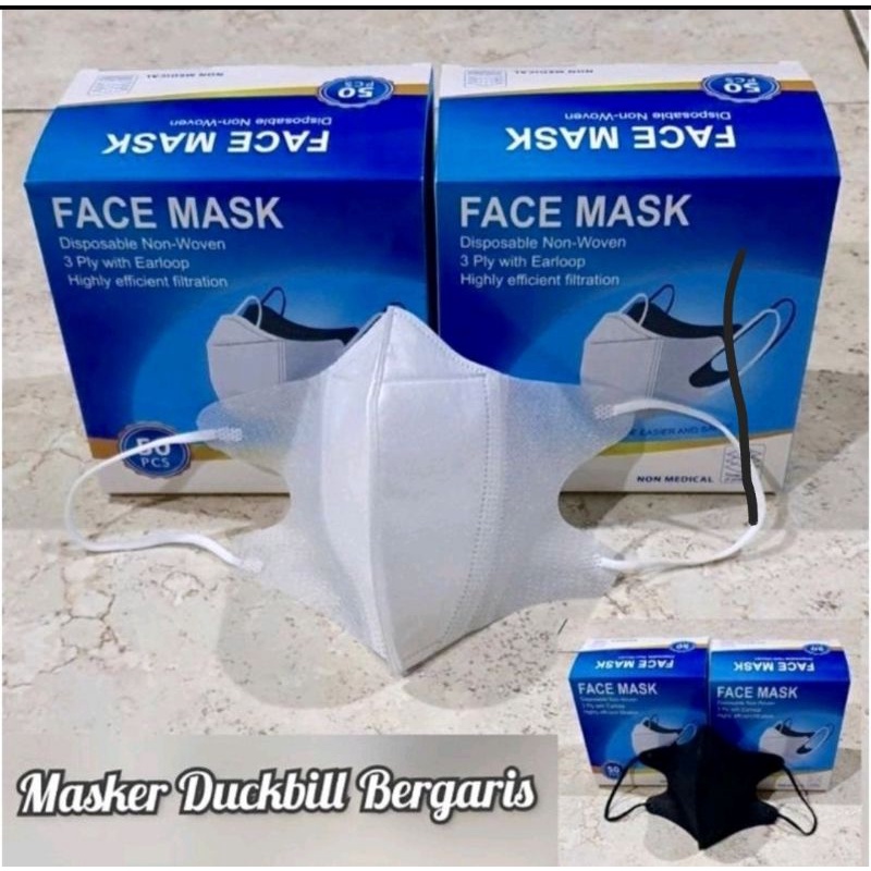 MASKER DUCKBILL HITAM DAN PUTIH