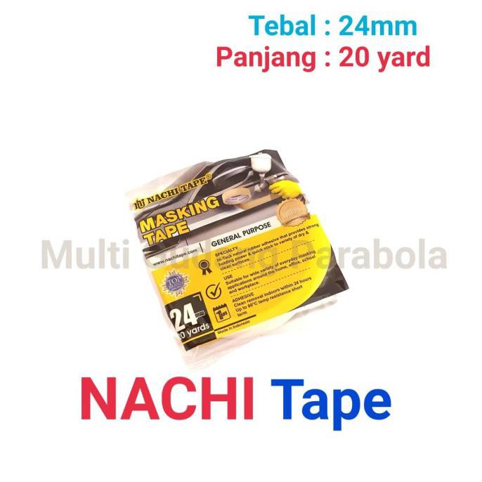 

MASKING TAPE NACHI 24 MM 20 YARD LAKBAN KERTAS LAKBAN SELOTIP ISOLASI