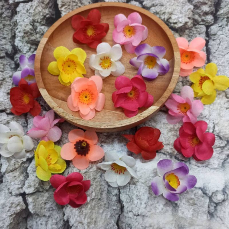 Bunga Sakura Mekar Kuntum Bunga Sakura Rustik Ecer Kepala Bunga Mini Bunga Hias Plastik Sakura Grada