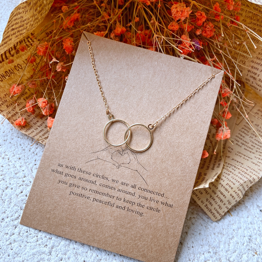 Korean Fashion Creative Bowknot Circle Gold Necklace Simple Retro Clavicle Chain choker Jewelry Accessories