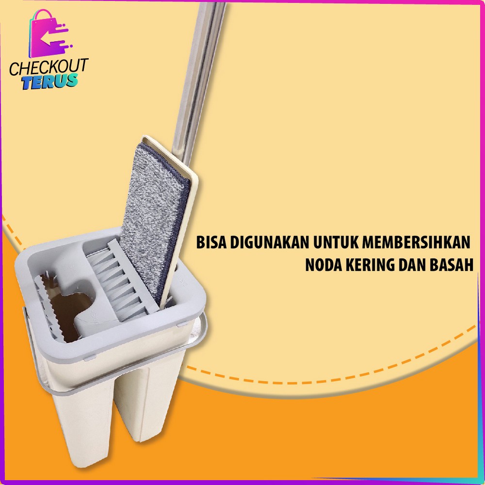 CT C527 Kain Pel Pembersih Lantai Praktis Multifungsi Mop Scratch Flat With Bucket Kain Pel Lantai Lap Pel