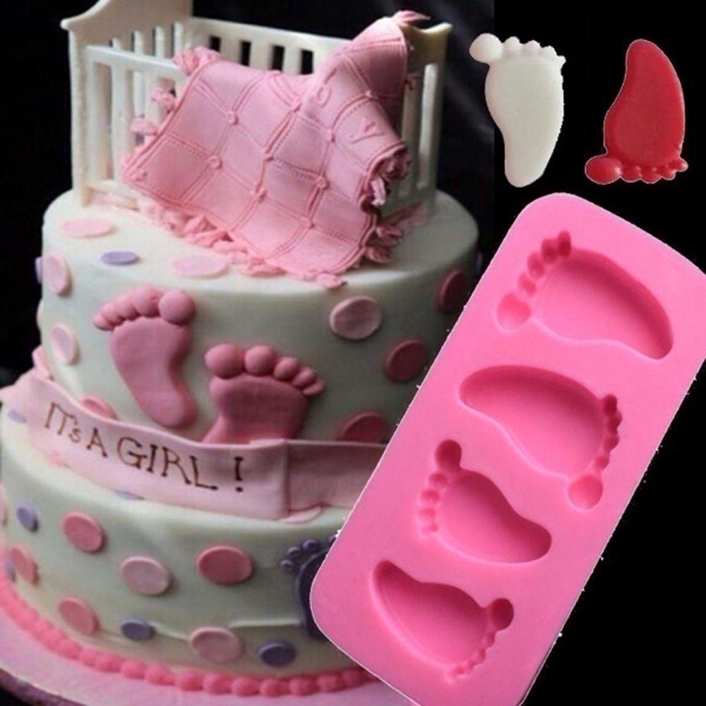 Nanas 3D Kaki Bayi Perlengkapan Baking Fondant Sabun Cetakan Silikon