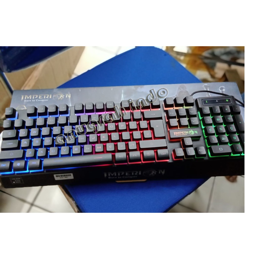 KEYBORAD GAMING MURAH  IMPERION WARIOR 10 LED RAINBOW