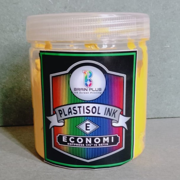 

Tinta Sablon PLASTISOL ECONOMY Brain Plus KUNING 500gr