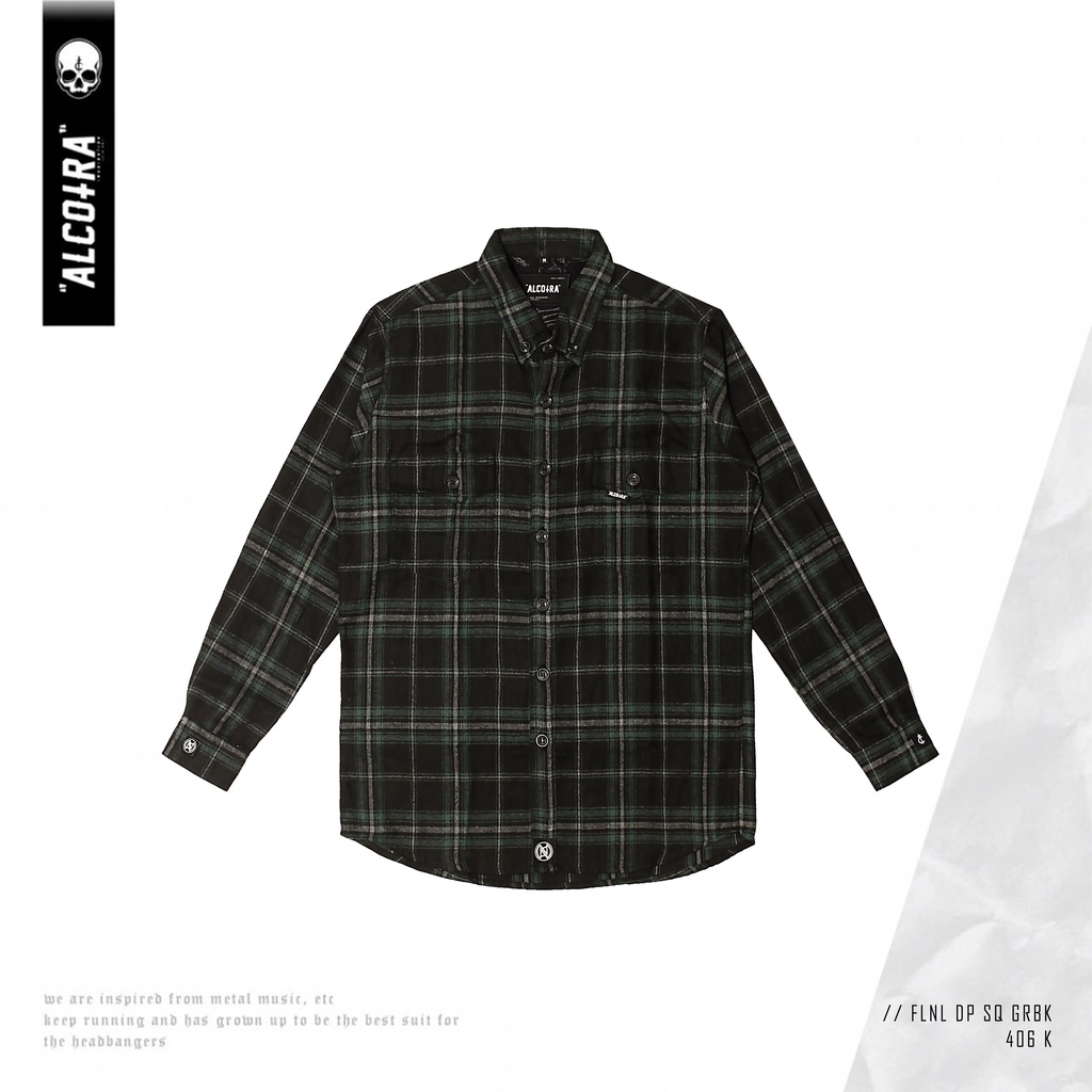 FLANEL DP SQ GRBK // FLANEL SQUARE GREEN BLACK