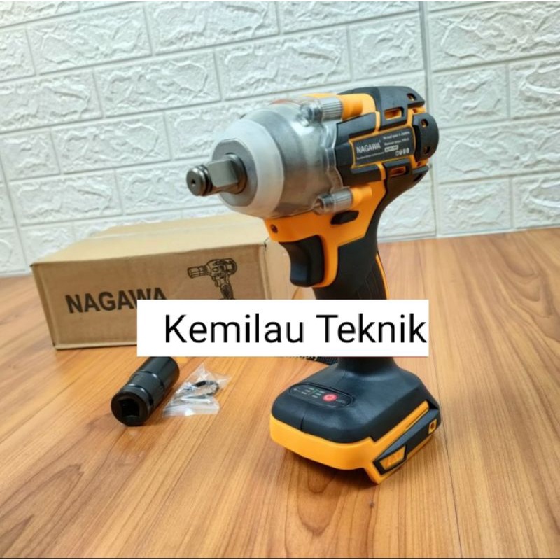 MESIN BOR CORDLESS IMPACT WRENCH NAGAWA NCI300U BRUSHLESS NCI300 BATERAI PEMBUKA BUKA BAUT NCI 300