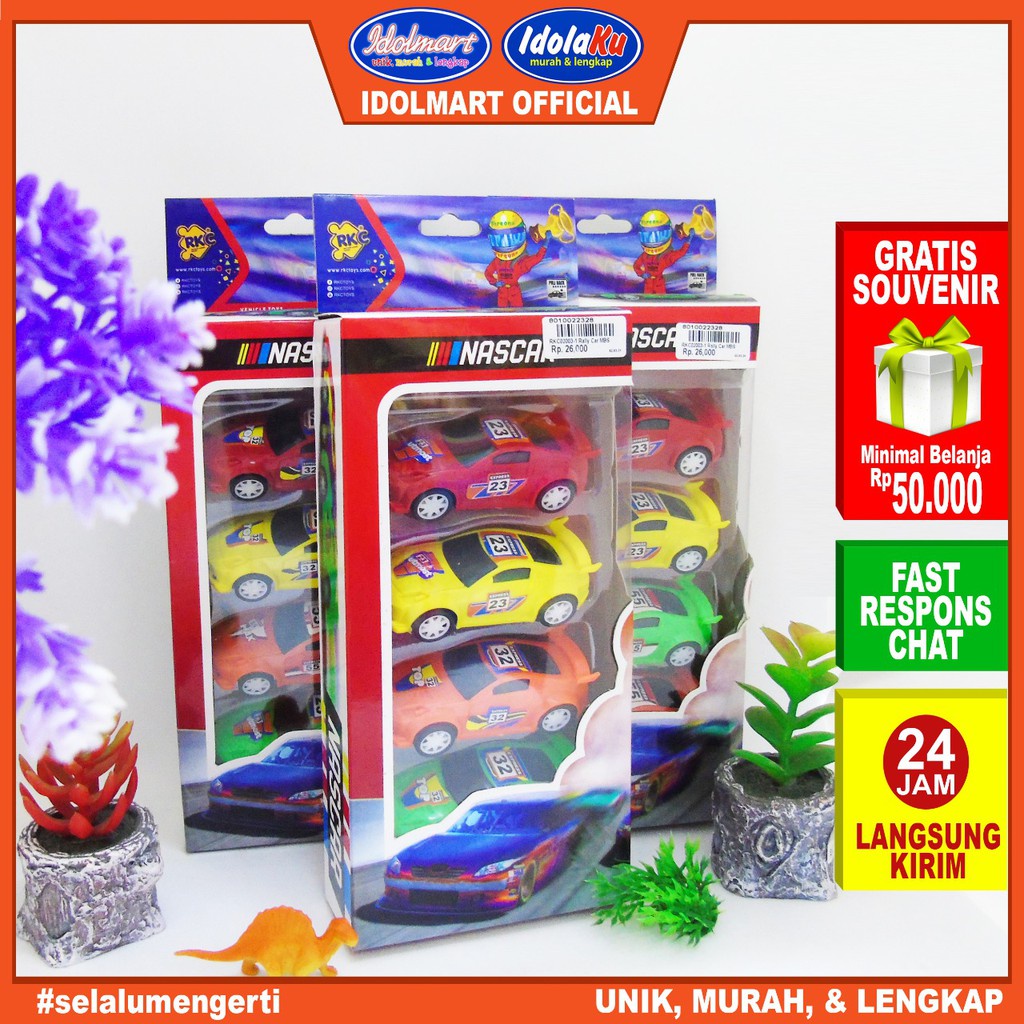 IDOLAKU Mainan anak Mobil Rally isi 4 pcs/ Mainan SNI RKC02003-1