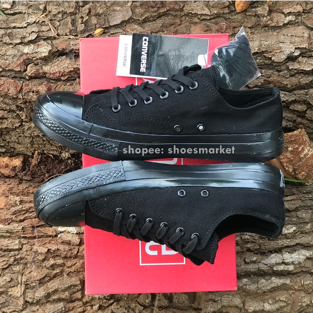 SEPATU CONVERSE 70S LOW FULL BLACK ALL STAR CHUCK TAYLOR OBRAL MURAH