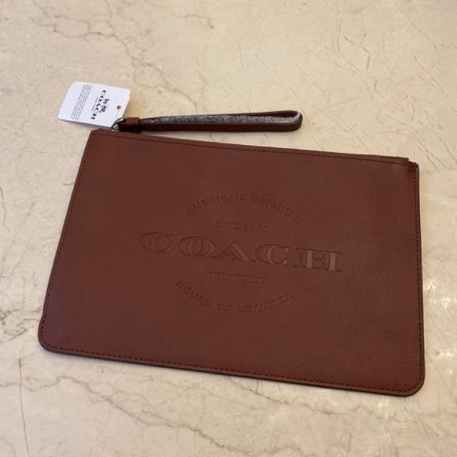 Coach Hudson Pouch Dark Saddle