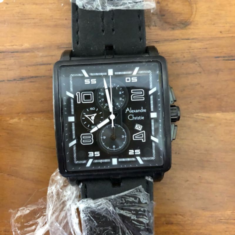 Jam tangan alexandre christie 6409 kotak black original