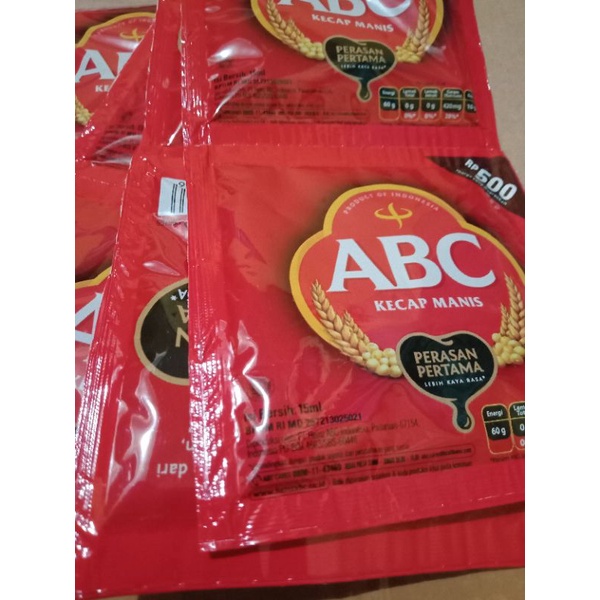 

Kecap manis ABC kemasan 15ml,1 renceng isi 12 sachet