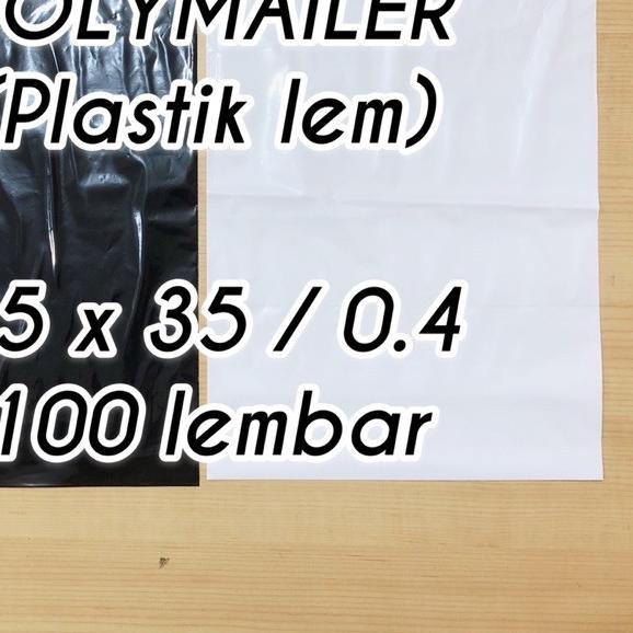 

♞ plastik packing POLYMAILER 25x35 0.4 100 lembar hitam putih plastik lem ➳