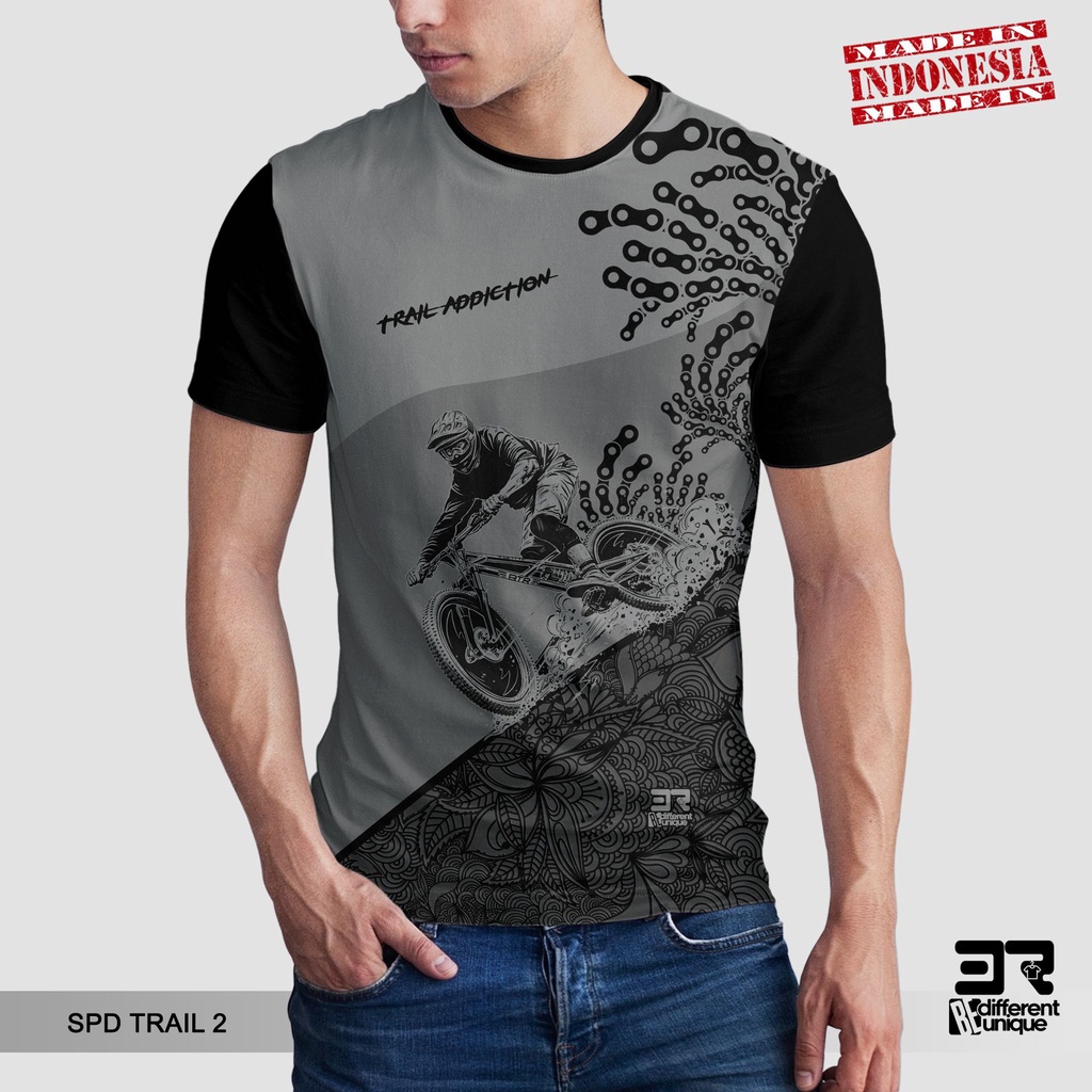 [ COD ] KAOS PRINTING GAMBAR SEPEDA TRAIL 2 - BAJU DISTRO ORIGINAL MOTIF BIKE GOWES GOES SEPEDA GUNU