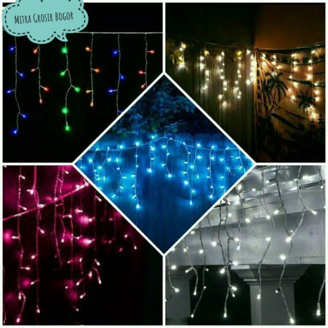 [READY LAMPU NATAL TIRAI] 4METER LED Curtain Light | Tumblr Tirai Lampu Hias Warna Warmwhite dll