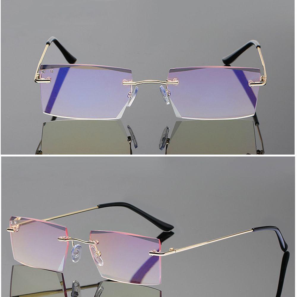 Populer Kacamata Baca Anti Blue Light Anti-Letih Anti-UV Transparan Metal Frame Eyeglasses