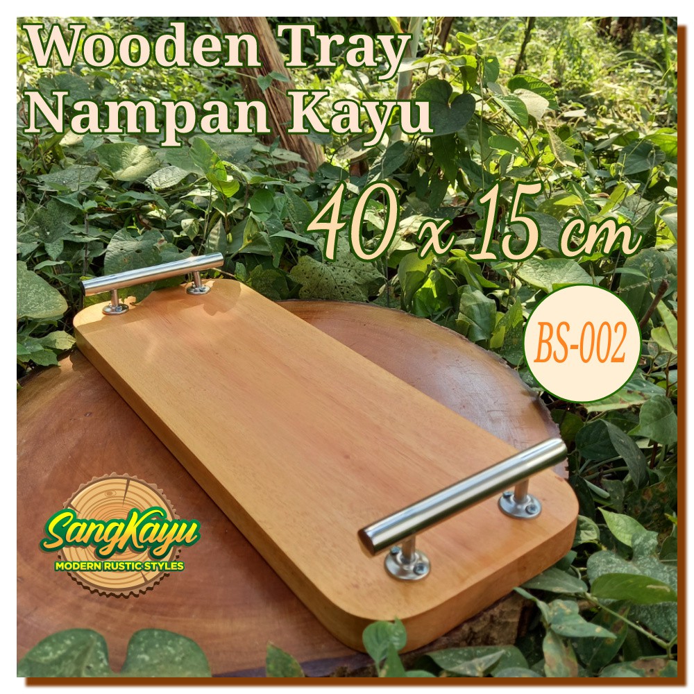 Nampan nampan kayu 40x15cm BS-002 Wooden Tray nampan saji serving tray