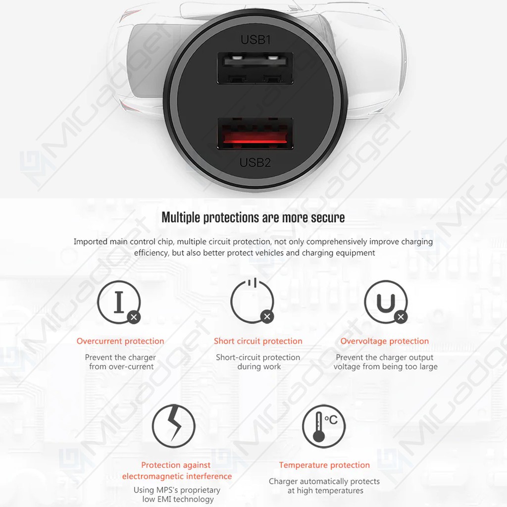 Xiaomi Car Charger Pro 37W Version - 27W Quick Charge - CC06ZM Charger Mobil