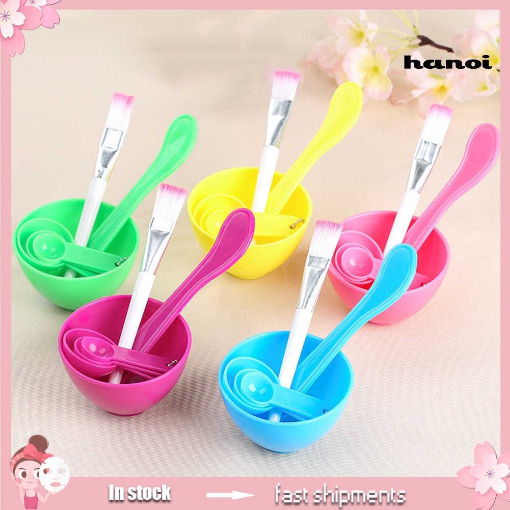 HQTM_4 in 1 DIY Homemade Makeup Beauty Facial Face Mask Bowl Brush Spoon Stick Tools