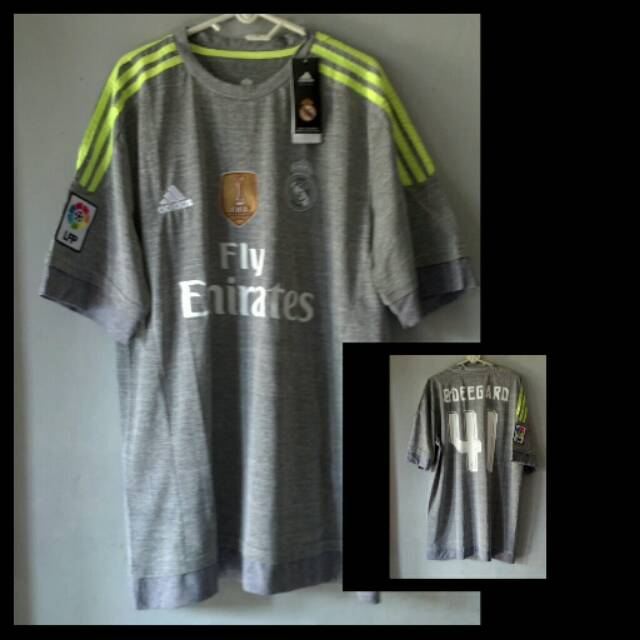 JERSEY SHIRT ADIDAS REAL MADRID AWAY 2015/16 FULLPATCH NAMESET ODEEGARD
