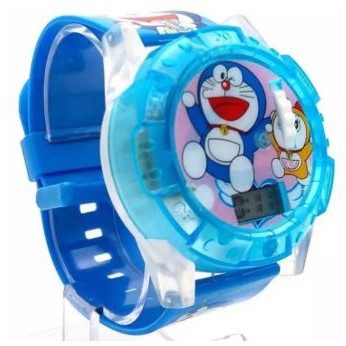 Jam tangan anak doraemon proyektor LED Suara