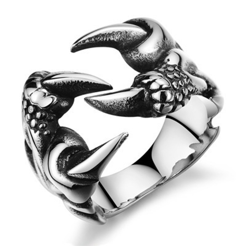 Cincin Model Hollow Motif Naga Bahan Alloy Gaya Retro