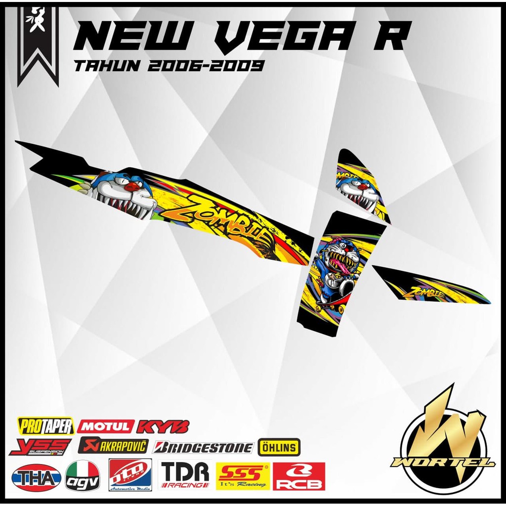Striping Vega R New-Stiker Lis Decal Motor New Vega R Doraemon Zombi