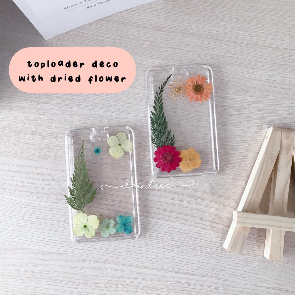 Toploader Dried Flower Deco | Photocard Mini Snap Acrylic Bantex Ultra Pro Resin