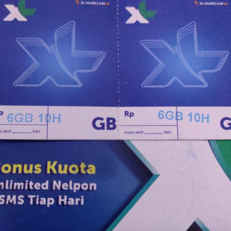 Vocher/Vocer kuota XL 3 GB,6 GB 10 hari, 8 GB,14 GB 30 hari