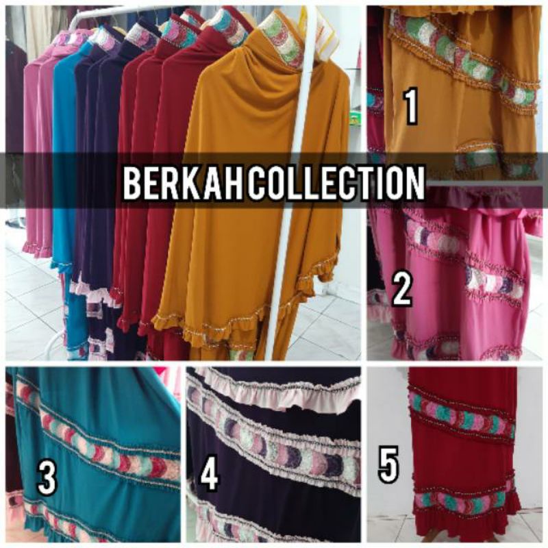 baju gamis set hijab bahan jersey tebal syari
