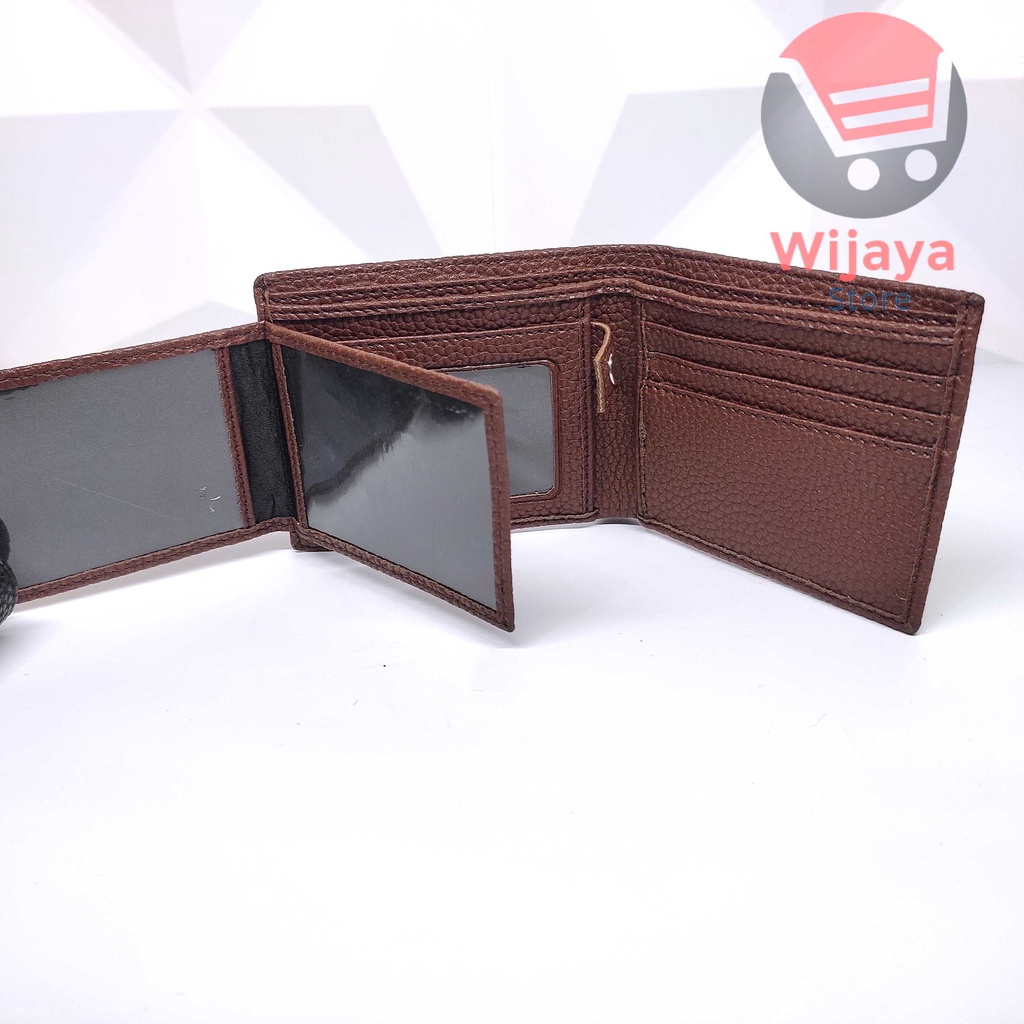 Dompet Pria Valentino Kulit Sintetis Tebal Genuine Leather PU Lipat Pendek