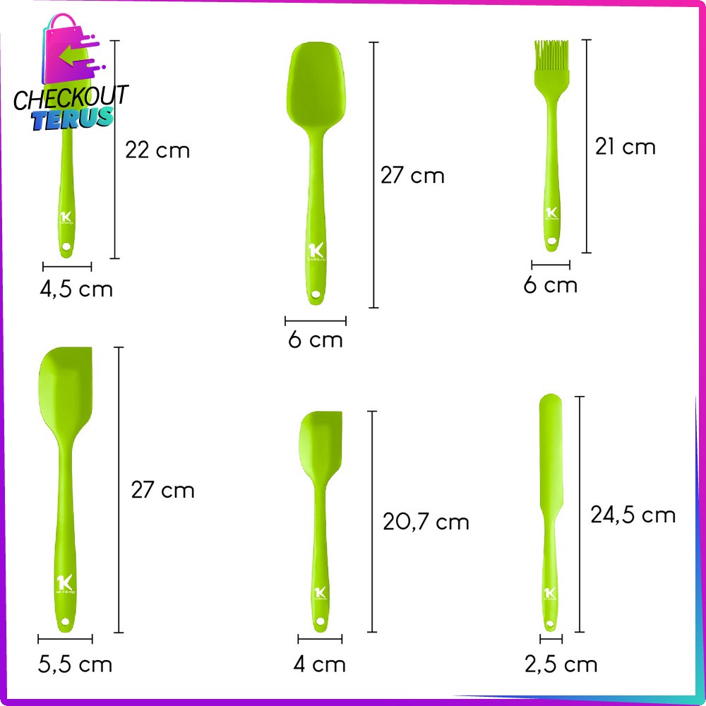 CT C276 Spatula Silikon Tahan Panas Set 6IN1 Kitchen Utensil Set Peralatan Dapur Lengkap Sutil Silicone Set Kitchen Tool