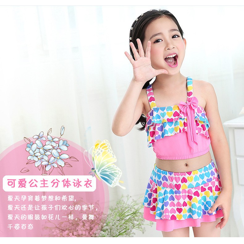 Baju Renang Anak Perempuan Swim Suit Bikini Love