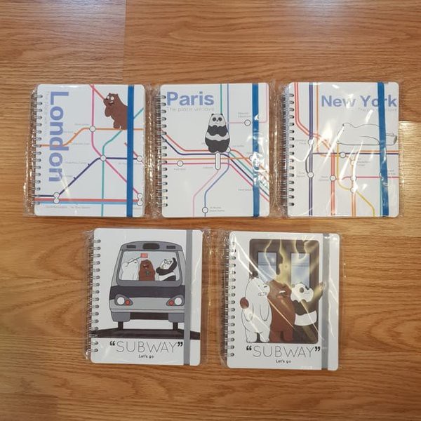 Buku Notebook We Bare Bears Grizz Panda Ice Bear Subway Miniso Japan