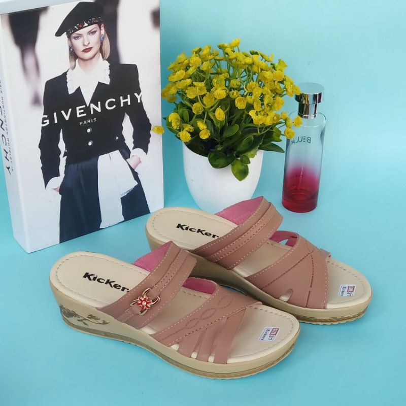 SANDAL WEDGES MODEL TERBARU 2022 SANDAL SELOP WANITA REMAJA TRENDY COD