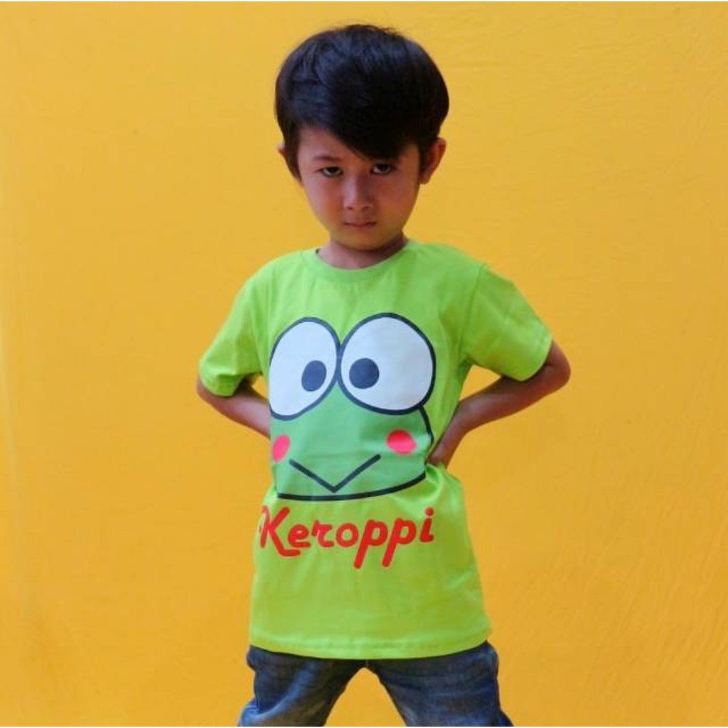 BAJU KAOS KARAKTER PAKAIAN ANAK COWOK MOTIF KARTUN KEROPPI