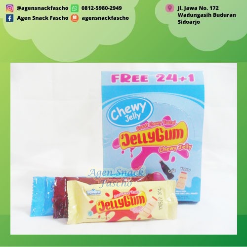 

Donald Jelly Gum Chewy Jelly Packing BIRU 25gram x 24 pcs