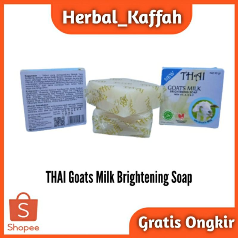 Thai Goats Milk Brightenig Soap 50gr Original Sabun Ekstrak Susu Kambing Melembutkan dan Melembabkan Kulit