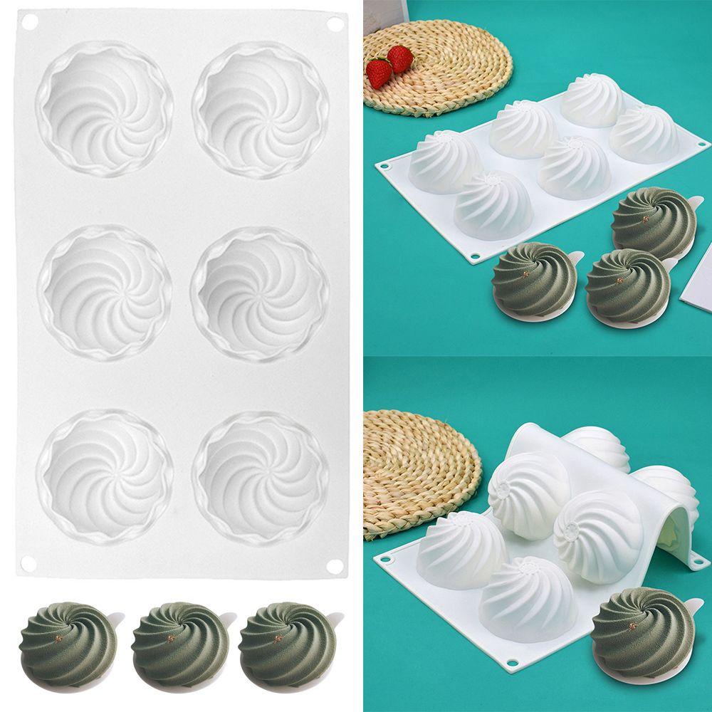 Preva 3D Spiral Hemisphere DIY Craft Jelly Dome Sabun Lilin Cetakan Alat Dekorasi Kue 6 Cavity Mousse Molds