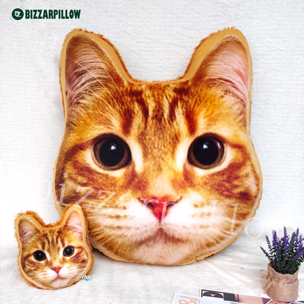 Bizzarpillow Bantal Kepala Kucing Rasfur size XL BZ056