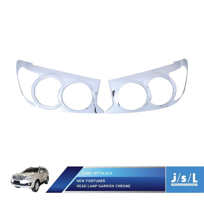 Aksesoris Fariasi Tambahan JSL Garnish Depan Fortuner TRD 2008-2010 Head Lamp Garnish Chrome