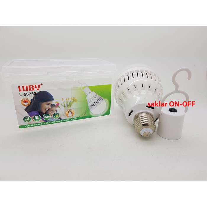 Luby L-5825S 15watt Lampu Emergency Sentuh ( 3 cahaya )