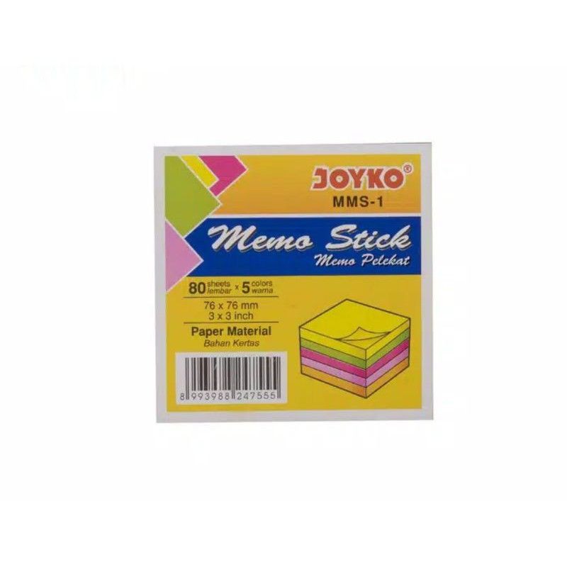 Sticky Note Memo Tempel Joyko Warna Pastel MMS-1P / Neon MMS-1