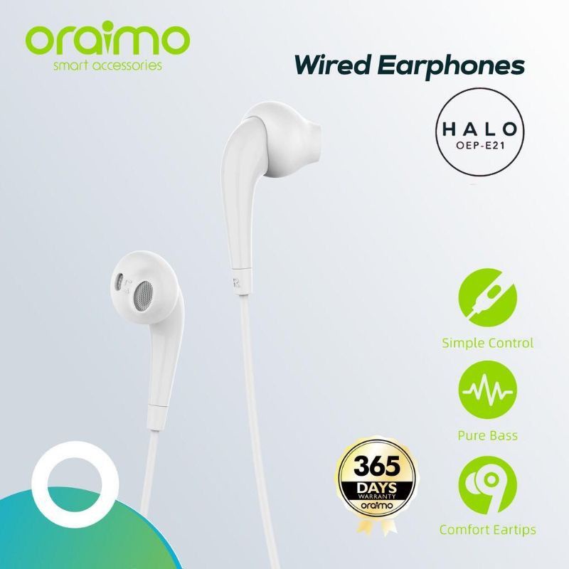 Headset ORAIMO E21 HITAM &amp; PUTIH