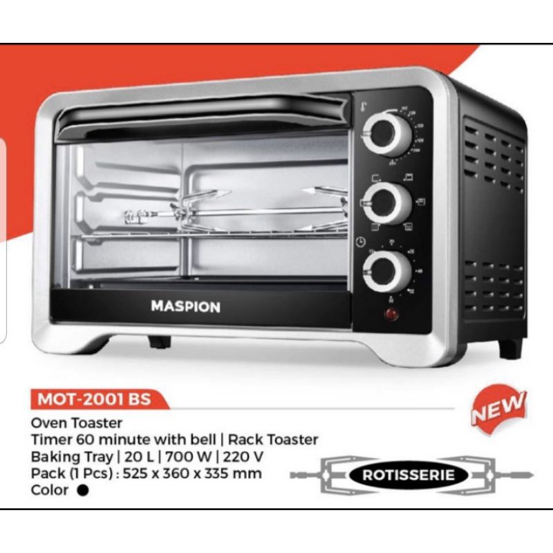 Maspion Oven listrik 20 liter MOT 2001 BS