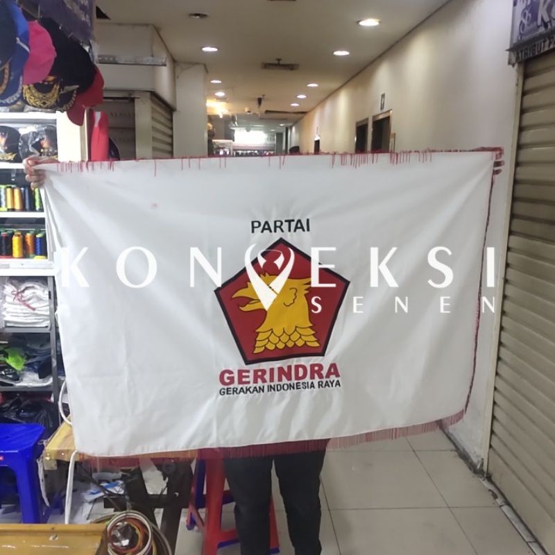 bendera pataka gerindra full bordir 1 muka